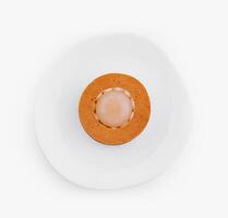 minimalista colher do gelo creme em waffle cone disco foto
