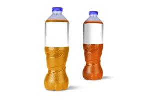 garrafas de bebidas não alcoólicas, isoladas no fundo branco. Renderização 3D. adequado para seu design de elemento. foto