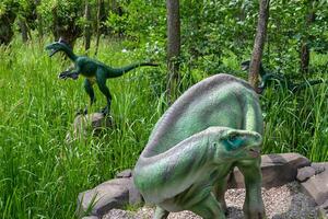 uma dinossauro mostrando dentro uma cena a partir de a jurássico mundo. foto