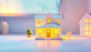 foto do mini casa brinquedo com brilhando luz,