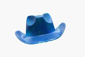 vibrante azul vaqueiro chapéu em Preto fundo foto