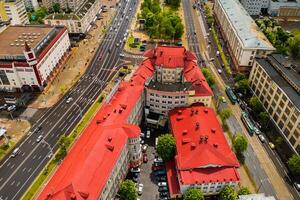 topo Visão do a histórico Centro do Minsk e yakub kolas quadrado.velho Cidade dentro a Centro do Minsk e independência avenida.belarus foto