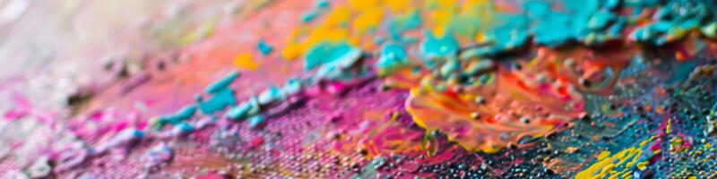 vibrante texturizado tela de pintura estourando com animado cores foto