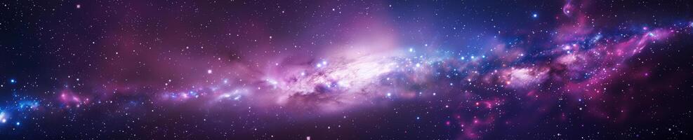 galáctico testemunho com roxa e azul luz córregos foto
