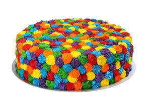 colorida e decorado bolo em branco fundo foto