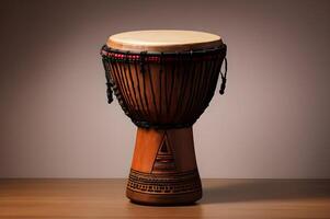 africano djembe isolado em branco fundo foto