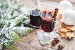 ponderado vinho em Natal véspera foto