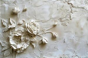 gesso alívio com floral desenhos dentro clássico estilo foto