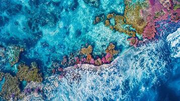 caleidoscópio do a mar coral recife a partir de acima foto