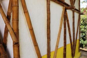 bambu casa, natural madeira eco casa, textura, arte árvore dentro a trópicos foto