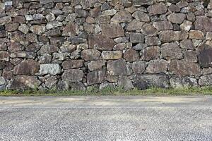 antigo pedra parede do kokura castelo Onde é uma ponto de referência dentro kitakyushu, Japão. isto estava construído dentro 1602. foto