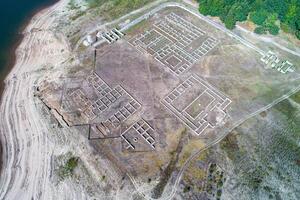 zangão Visão do aquis Querquennis romano acampamento. banda, ourense. galiza. arqueológico local foto