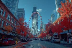 ferris roda Alto dentro a céu profissional fotografia foto