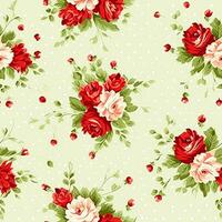 desatado padrão, tileable floral país feriado impressão com rosas, pontos e flores para papel de parede, invólucro papel, página de recados, tecido e polca ponto rosas produtos Projeto foto