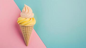 gelo creme colorida verão tratar, doce sobremesa dentro horário de verão, feriado Comida foto