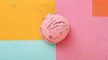 gelo creme colorida verão tratar, doce sobremesa dentro horário de verão, feriado Comida foto