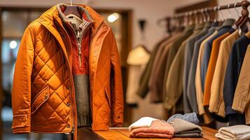 roupa masculina loja dentro Inglês campo estilo, outono inverno roupas coleção foto