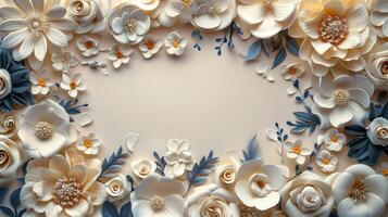 papel flores arranjado dentro uma círculo foto