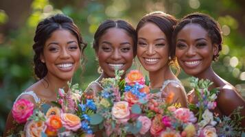 grupo do lindo mulheres em pé juntos foto