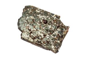 macro pedra mineral meteorito tektite em branco fundo foto