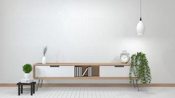 quarto vazio moderno zen, design minimalista em estilo japonês. Renderização 3d foto