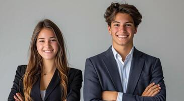 homem e mulher em pé juntos foto