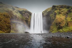 panorama do a Skogafoss cascata foto