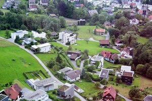 moderno casas a partir de aéreo Visão foto