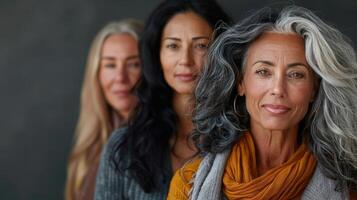 grupo do mulheres em pé juntos foto