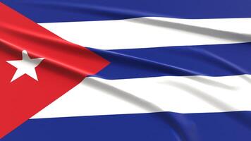 Cuba bandeira. tecido texturizado cubano bandeira. 3d render ilustração. foto