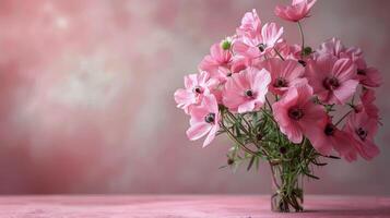 ramalhete do vermelho e Rosa rosas em mesa foto