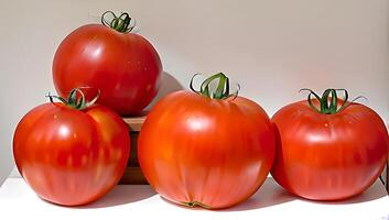 fresco vermelho tomates em exibição foto