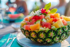 uma vibrante verão salada celebração foto