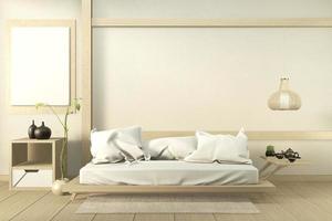 mock up interior design de madeira do sofá do japão, no quarto do japão do assoalho de madeira .3d rendering. foto
