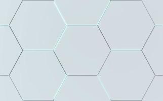 vitrine abstrata do hexágono branco do conceito futurista. Renderização 3d foto
