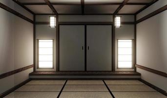 mock up estilo zen interior. Renderização 3d foto