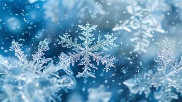 visível respirações misturar-se com a flocos de neve criando uma caprichoso cena do inverno Magia. foto