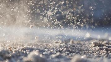 a ar torna-se fresco e frio Como a diamante poeira nuvem desce trazendo com isto uma sereno quietude foto