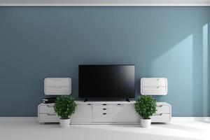 smart tv em estilo vazio design de quarto .3d rednering foto