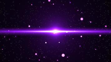 partículas flutuantes de brilho púrpura e fundo de espaço de alargamento foto