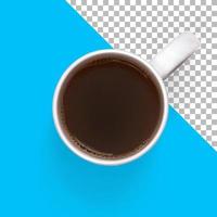 recarregar ver café preto quente em copo branco isolado foto