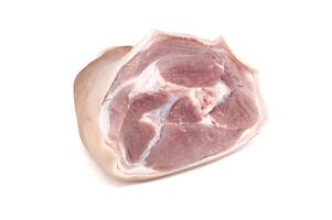 carne de porco pernil isolado em branco fundo foto