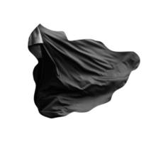 Batman preto liso elegante tecido voador preto textura de seda abstrata em branco foto