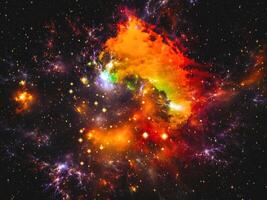 nebulosa e estrela espacial brilhando misterioso universo galáxia cosmos foto