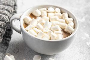 chocolate quente marshmallow cacau ou café bebida quente