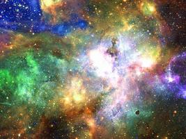 infinito lindo cosmos arco-íris fundo com nebulosa, aglomerado de estrelas no espaço sideral. beleza de um universo infinito cheio de estrelas. arte cósmica, papel de parede de ficção científica foto
