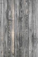 textura de uma cerca de madeira velha com pranchas cinza resistidas pregadas em pregos enferrujados, tiro vertical. foto