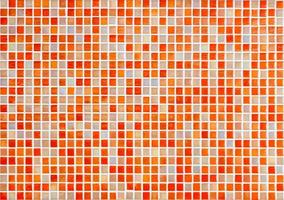 belo mosaico laranja-bege brilhante e textura de parede de mosaico de ladrilhos quadrados brilhantes. foto