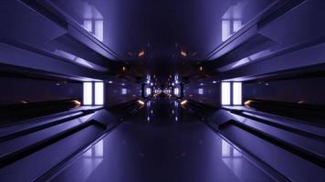 Ilustração 3D do corredor futurista brilhante 4k uhd foto