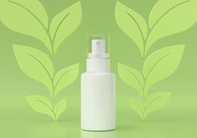 tubo de aerossol para remédios ou cosméticos em fundo verde foto
